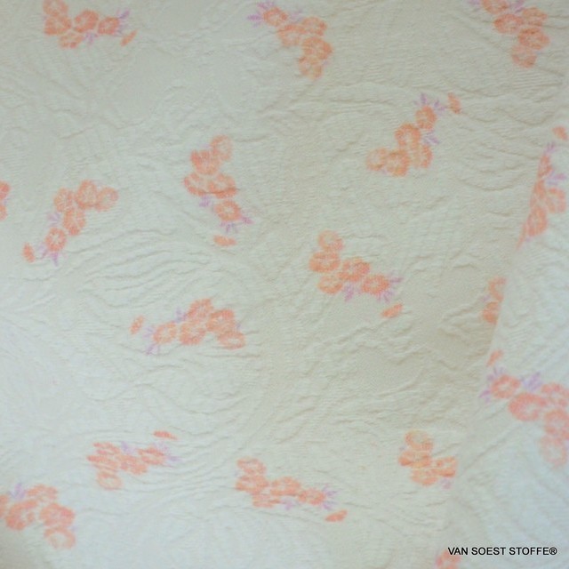 Blumenbordüre auf Jaquard gewebtem Stoff | Ansicht: Blumenbordüre auf Jaquard gewebtem Stof