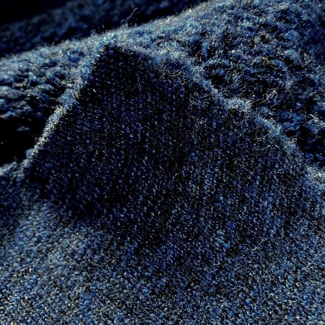 Bouclé mit Wolle Blau/Schwarz Melange | Ansicht: Bouclé mit Wolle Blau/Schwarz Melange