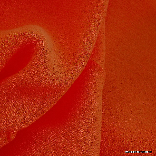 Cupro - Rayon Crepe de Chine in Orange | Ansicht: Cupro - Rayon Crepe de Chine in Orange