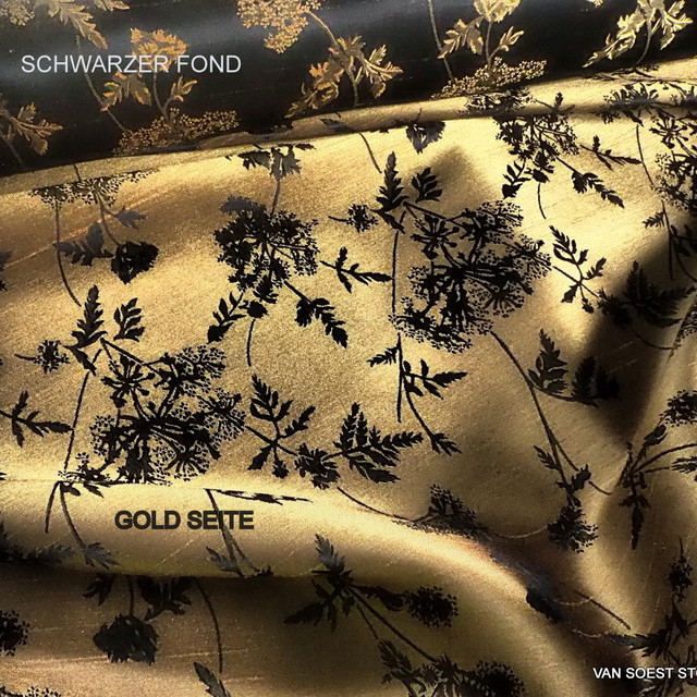Gold Jacquard Doppelgewebe auf Shantung Grund | Ansicht: Gold Jacquard Doppelgewebe auf Shantung Grund