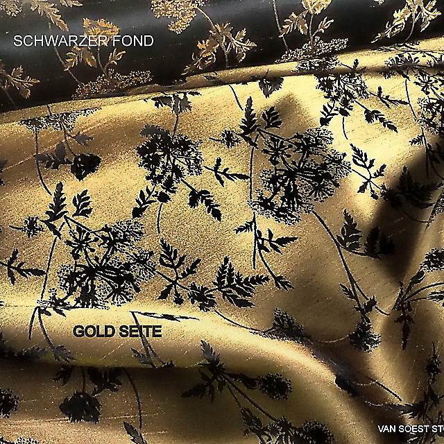 Gold Jacquard Doppelgewebe auf Shantung Grund | Ansicht: Gold Jacquard Doppelgewebe auf Shantung Grund