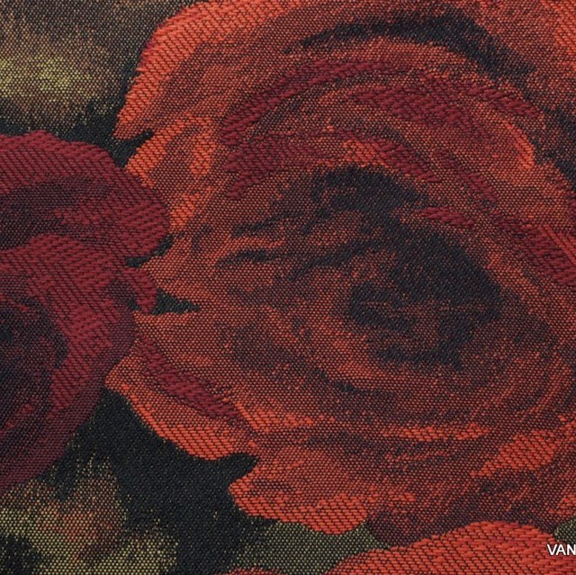 Rose shadow jacquard in red black gold