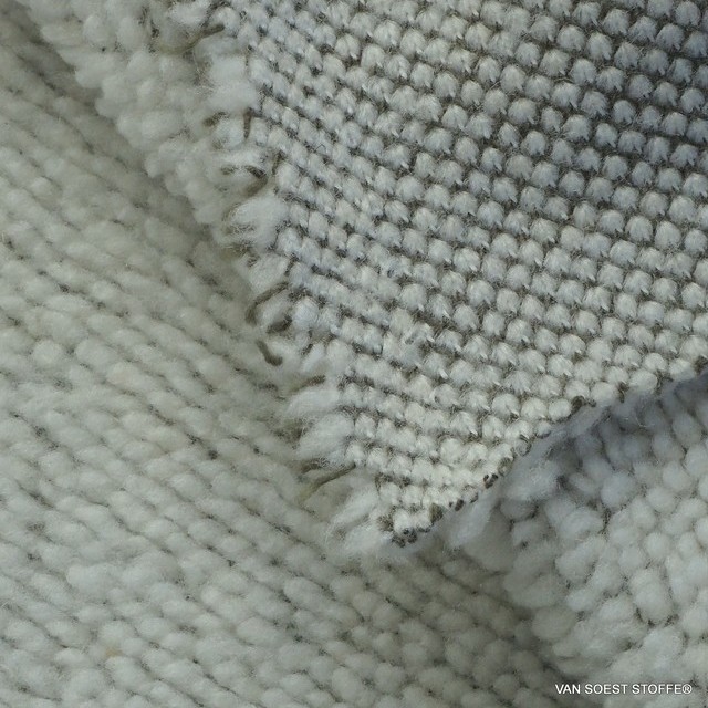 Stretch knit cotton blend as sweat fur in grey white