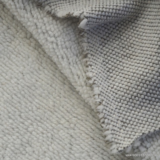 Stretch knit cotton blend as sweat fur in grey white | View: Stretch knit cotton blend as sweat fur in grey white