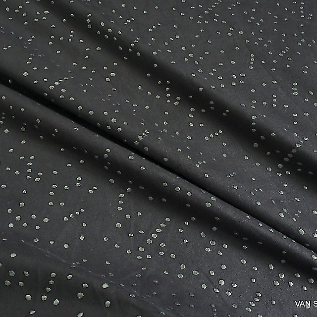Stretchy silver dabbed leather-imitation in silver grey | View: Stretchy silver dabbed leather-imitation in silver grey