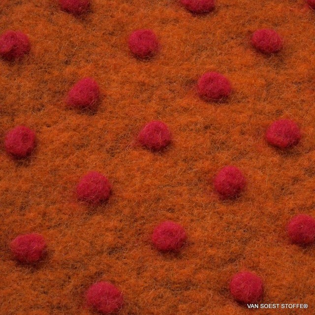 Walk Strick mit Dots in Orange Rot | Ansicht: Walk Strick mit Dots in Orange - Rot