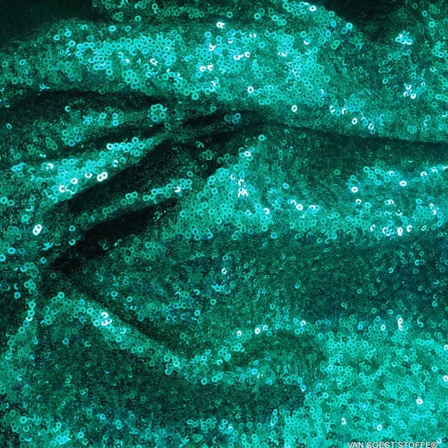 beguiling mini sequins on tone on tone stretch tulle in mint green