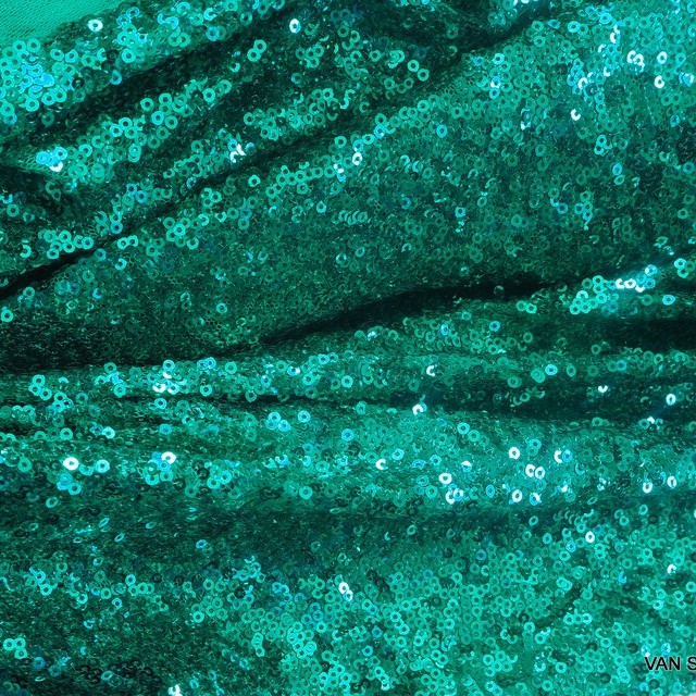 beguiling mini sequins on tone on tone stretch tulle in mint green | View: beguiling mini sequins on tone on tone stretch tulle in mint green
