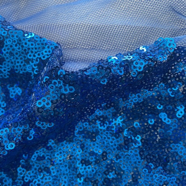 bewitching mini sequins on tone on tone stretch tulle in royal blue