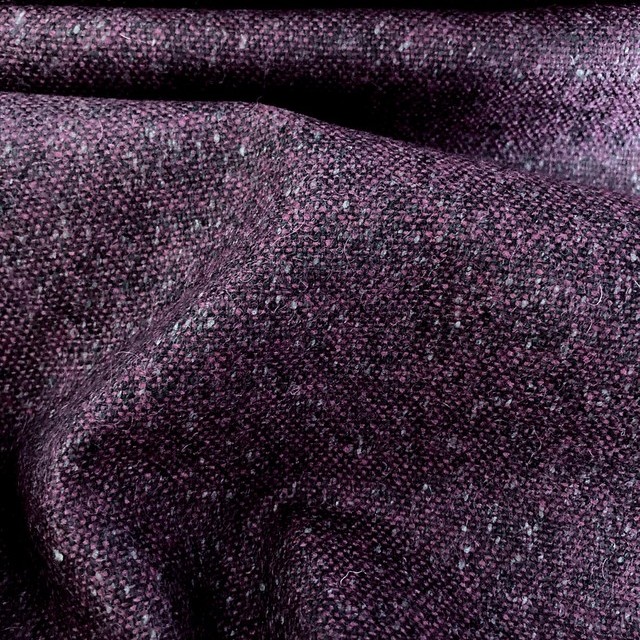 feiner eleganter Bouclé Tweed mit Wolle  -  Lila Grau Hellgrau