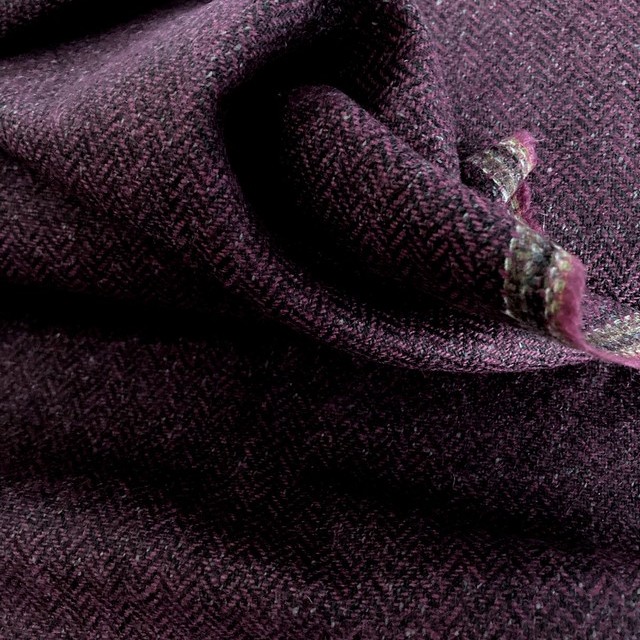 fine elegant herringbone with wool - purple gray light gray